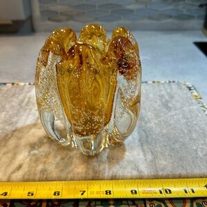 Tozai Home Amber Hand Blown Votive Candle Art Glass Mint almost 4lbs